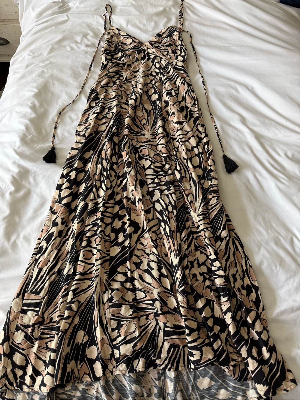 ILLA ILLA Black and Tan Print Dress